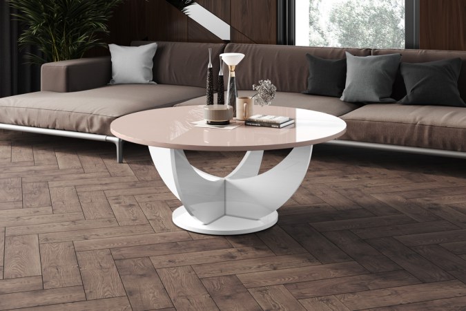 CAPRI 100 round coffee table (high gloss/different colours)